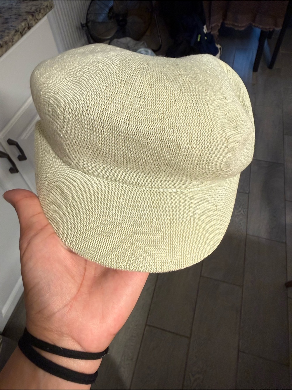 Men's Light green Knit Cap with Visor